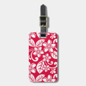 EILAND PLUMERIA (STRAWBERRY ROOD) BAGAGELABEL (Voorkant verticaal)