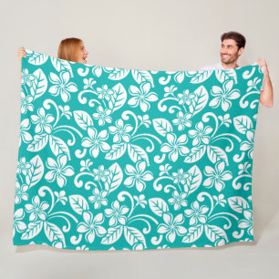 EILAND PLUMERIA (TURQUOISE) Fleece Dekbed Deken
