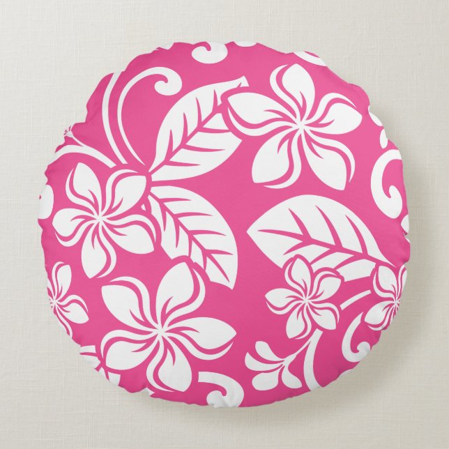 EILAND PLUMERIA (WATERMELON ROZE) ROND KUSSEN (Voorkant)