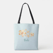Eiland Plumeria Waterverf Bridal Tote Bag (Achterkant)