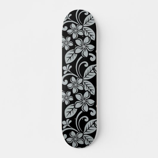 EILAND PLUMERIA (ZWART/GRIJS) Skateboard (Voorkant)