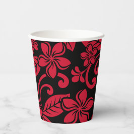 EILAND PLUMERIA (ZWART/ROOD) PAPIEREN BEKERS