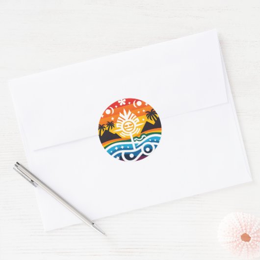 Eiland Pride Envelopstickers Ronde Sticker (Envelop)