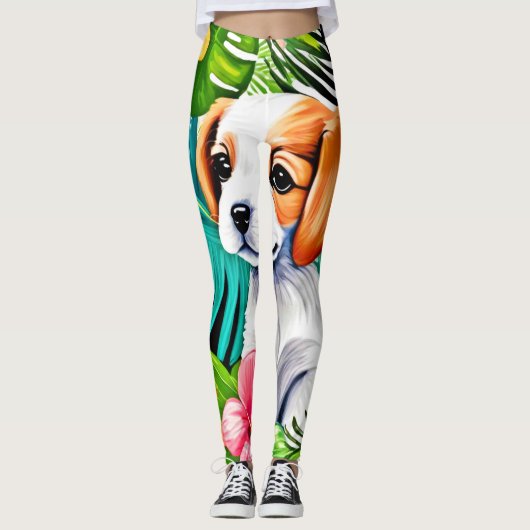 Eiland Puppy: Bloemenvriend Leggings (Voorkant)