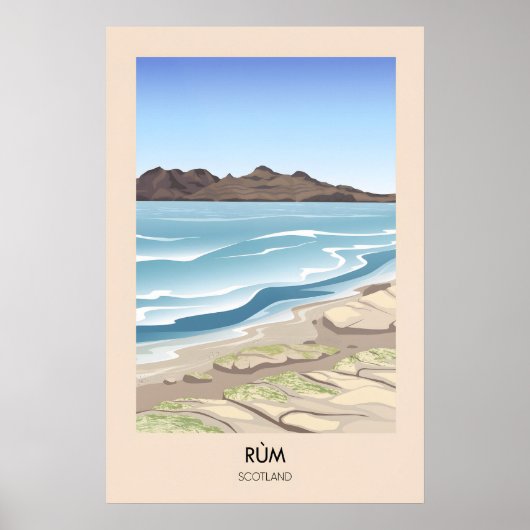 Eiland Rum Schotland Reisposter Poster (Voorkant)