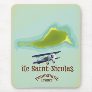 eiland Saint-Nicolas Fouesnant Frankrijk kaart Muismat