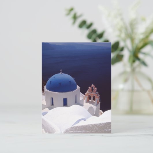 eiland Santorini Briefkaart (Staand voorkant)