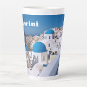 eiland Santorini, Griekenland Latte Mok (Voorkant)