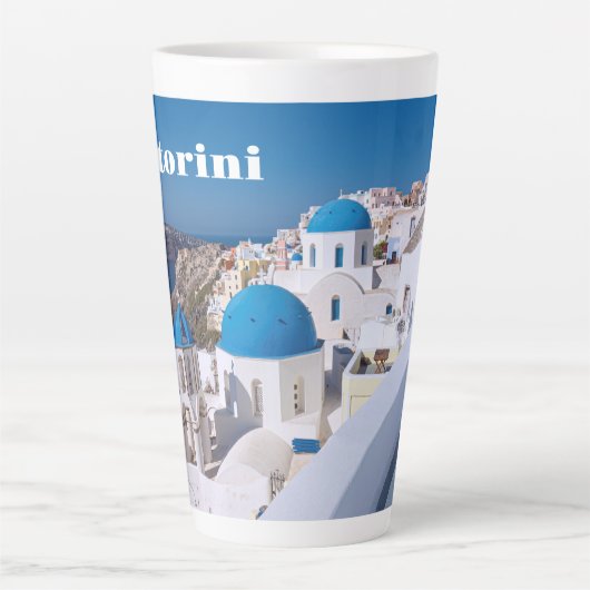 eiland Santorini, Griekenland Latte Mok (Voorkant)