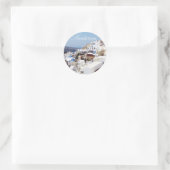 eiland Santorini Griekenland Ronde Sticker (Tas)