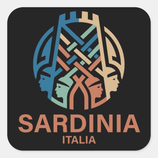 Eiland Sardinië Italië Vierkante Sticker (Voorkant)