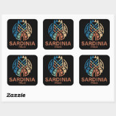 Eiland Sardinië Italië Vierkante Sticker (Vel)