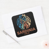 Eiland Sardinië Italië Vierkante Sticker (Envelop)
