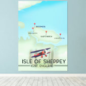 eiland Sheppey Kent Engeland reisposter Canvas Afdruk (Insitu (Houten vloer))