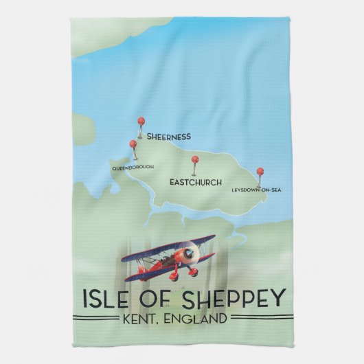 eiland Sheppey Kent Engeland reisposter Theedoek (Verticaal)