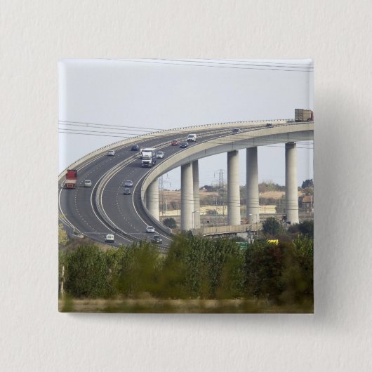 eiland Sheppey Vierkante Button 5,1 Cm (Voorkant)