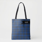Eiland Skye Blauwe Tartan Plaid Tote Bag (Voorkant)