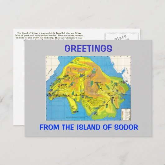 eiland Sodor Briefkaart (Voorkant / Achterkant)