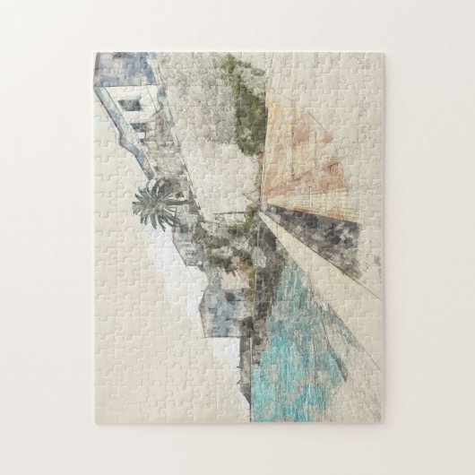 eiland Spetses, Griekenland Legpuzzel (Verticaal)