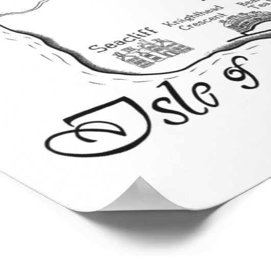 eiland Synne - Lijnkaart Poster (Hoek)