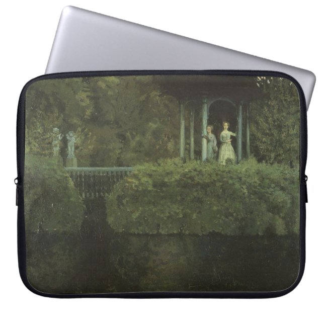 Eiland van de Liefde (door Konstantin Somov) Laptop Sleeve (Voorkant)