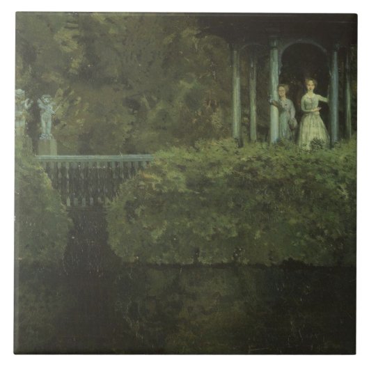 Eiland van de Liefde (door Konstantin Somov) Tegeltje (Voorkant)