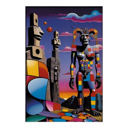 Eiland van de Paas Bunnyman - Ken Gage Art Perfect Poster (Voorkant)