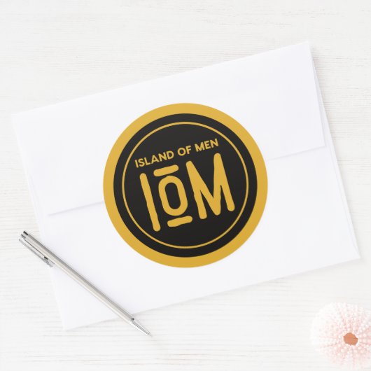 Eiland van Man - Ronde Sticker (Envelop)