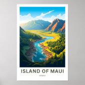 Eiland van Maui Hawaii Reisprint Poster (Voorkant)