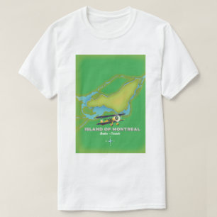 Eiland van Montreal Canada kaart T-shirt