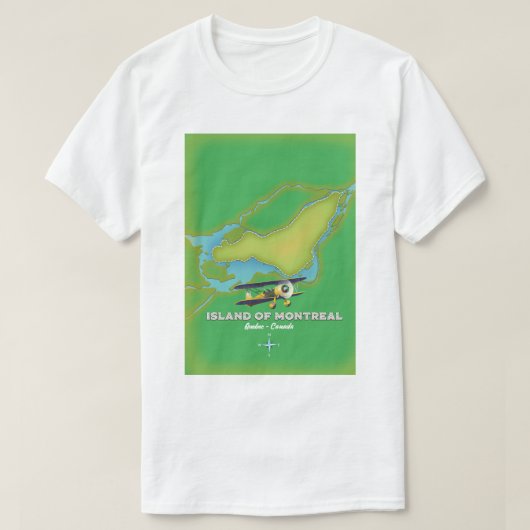 Eiland van Montreal Canada kaart T-shirt (Design voorkant)