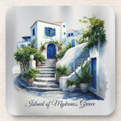Eiland van Mykonos, Griekenland Bier Onderzetter (Voorkant)