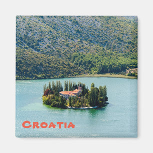 Eiland van Visovac-klooster in Krka NP - Kroatië Magneet