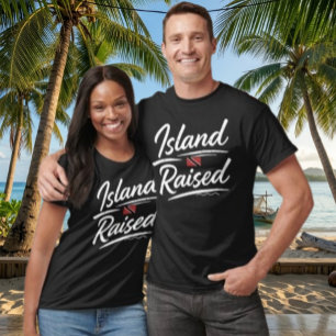 EILAND VERHOOGD - WITTE TEKST T-SHIRT