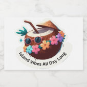 Eiland Vibes Coconut Sparkling Wijnetiket (Enkel label)