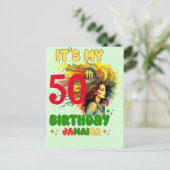 Eiland Vibes Jamaica Verjaardagsmeisje Groepsmatch Briefkaart (Staand voorkant)