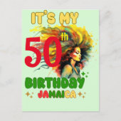 Eiland Vibes Jamaica Verjaardagsmeisje Groepsmatch Briefkaart (Voorkant)