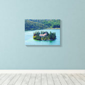 eiland Visovac in Krka NP - Kroatië Canvas Afdruk (Insitu (Houten vloer))