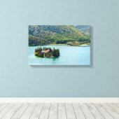 eiland Visovac in Krka NP - Kroatië Canvas Afdruk (Insitu (Houten vloer))