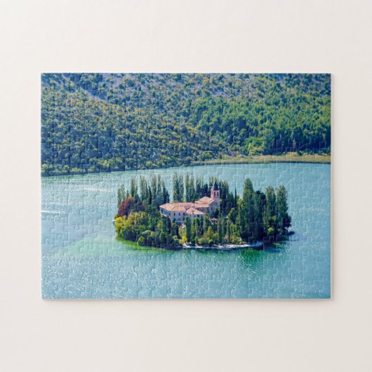 eiland Visovac in Krka NP - Kroatië Legpuzzel (Horizontaal)