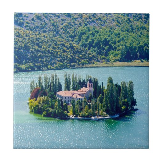 eiland Visovac in Krka NP - Kroatië Tegeltje (Voorkant)