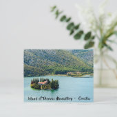 Eiland Visovac-klooster in Krka NP - Kroatië Briefkaart (Staand voorkant)