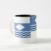 eiland Wight Flag Tweekleurige Koffiemok (Voorkant links)