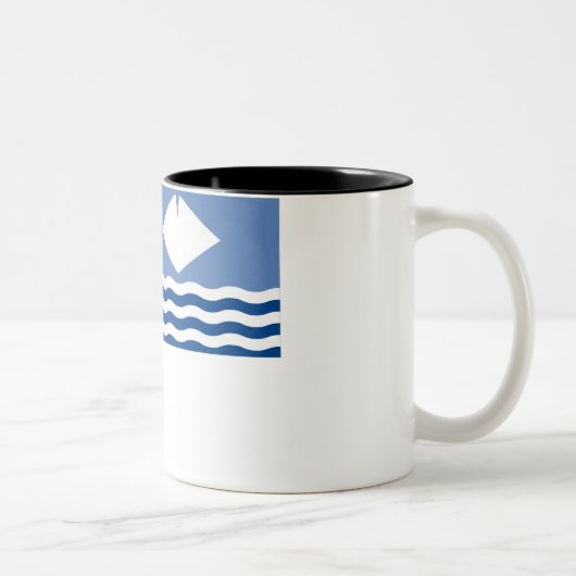 eiland Wight Flag Tweekleurige Koffiemok (Rechts)