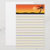 Eiland zonsondergang briefpapier (Voorkant / Achterkant)