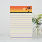Eiland zonsondergang briefpapier (Staand voorkant)
