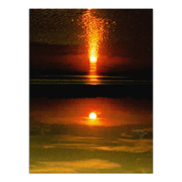 Eiland Zonsondergang Foto Vergroting Afdruk