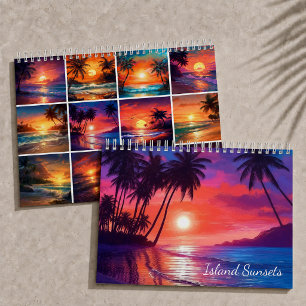 Eiland Zonsondergangen 2026 Tropisch Paradijs Kuns Kalender