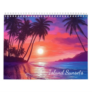 Eiland Zonsondergangen 2026 Tropisch Paradijs Kuns Kalender