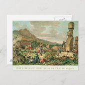 Eilandbewoners en Monumenten van het Eiland van Feestdagenkaart (Voorkant / Achterkant)